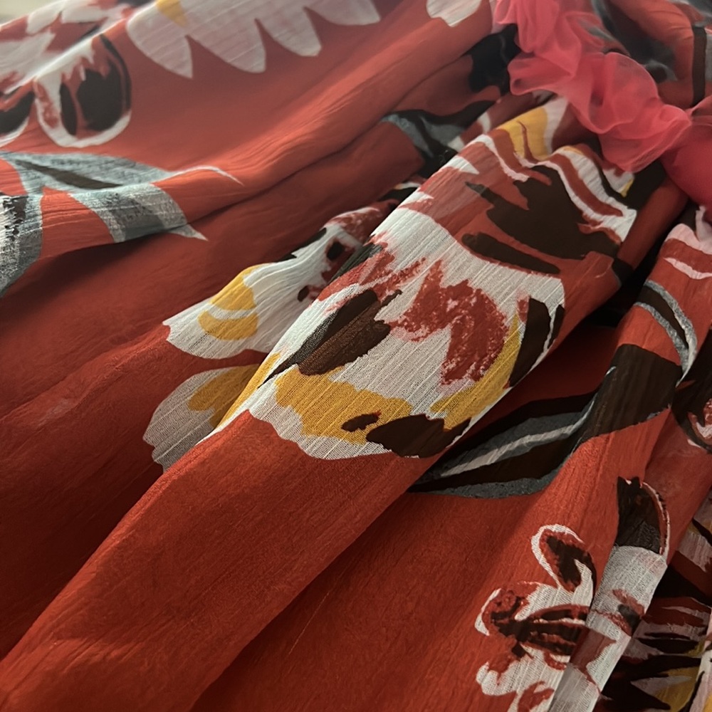 Tularosa Amelia dress in orange dahlia floral - Picture 8 of 8
